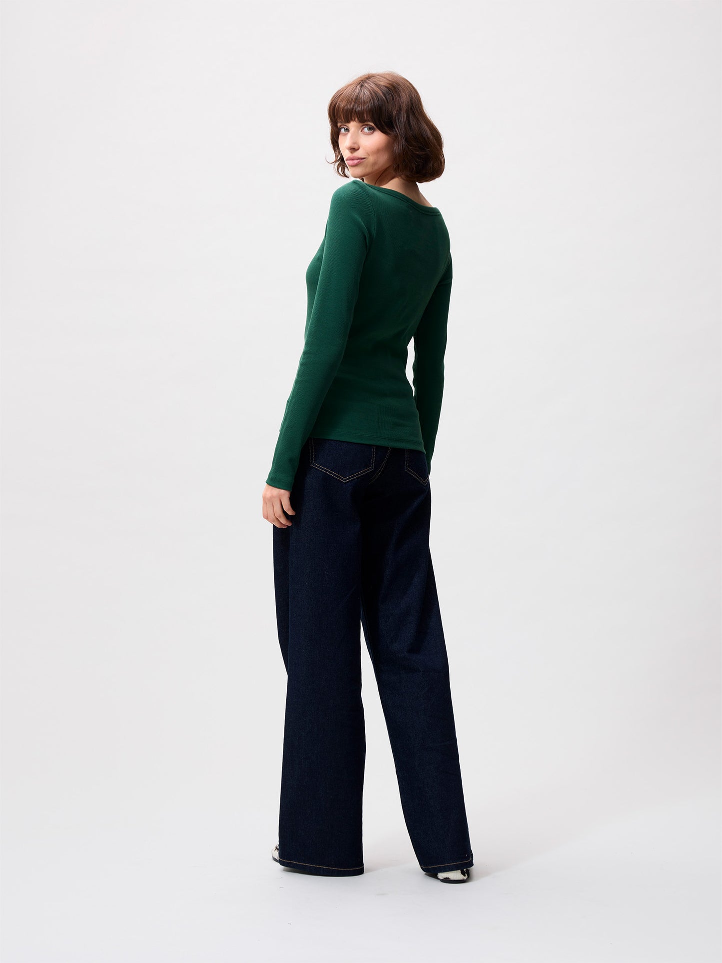 CWJBOATNECK Rib Long Sleeve Pine Forest