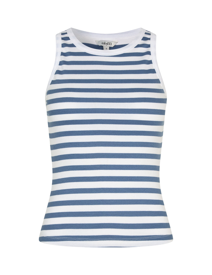 MBYMJAXSON Top White Indigo Stripe