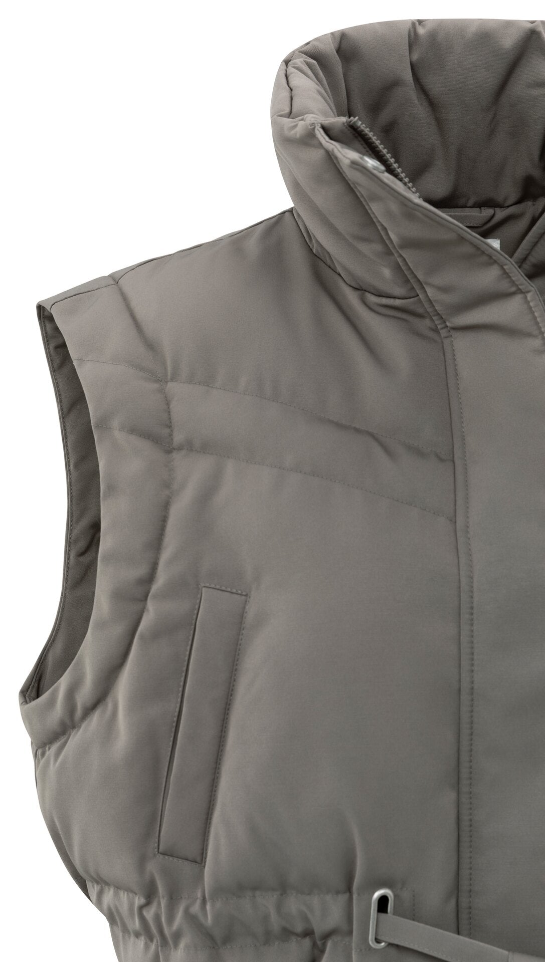 YAYACROPPED Nylon Jacket/Vest Taupe Grey