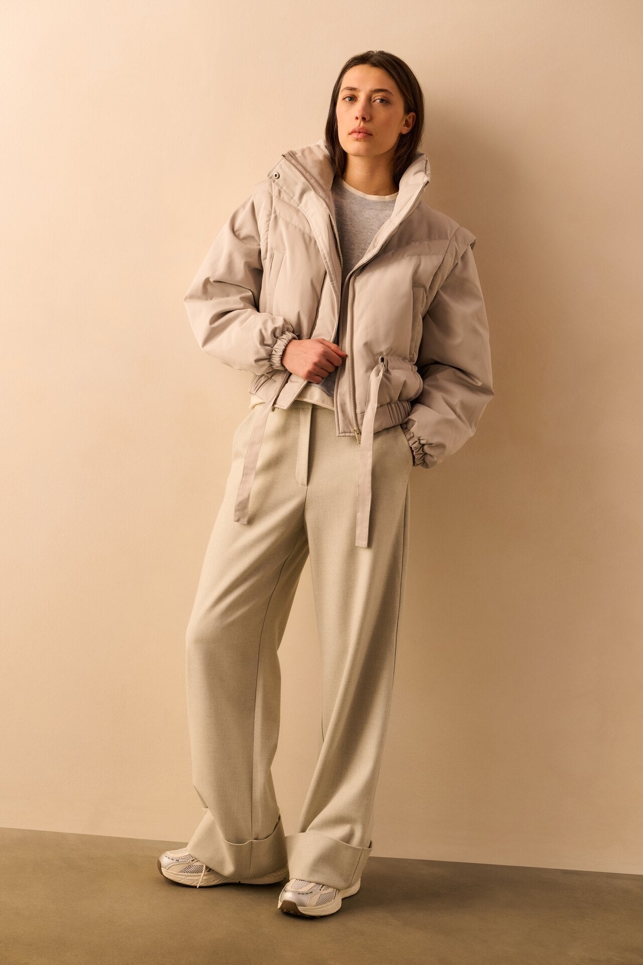YAYACROPPED Nylon Jacket/Vest Cloud Grey