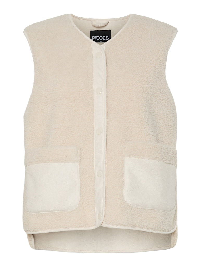 PCJUNE Teddy Vest birch