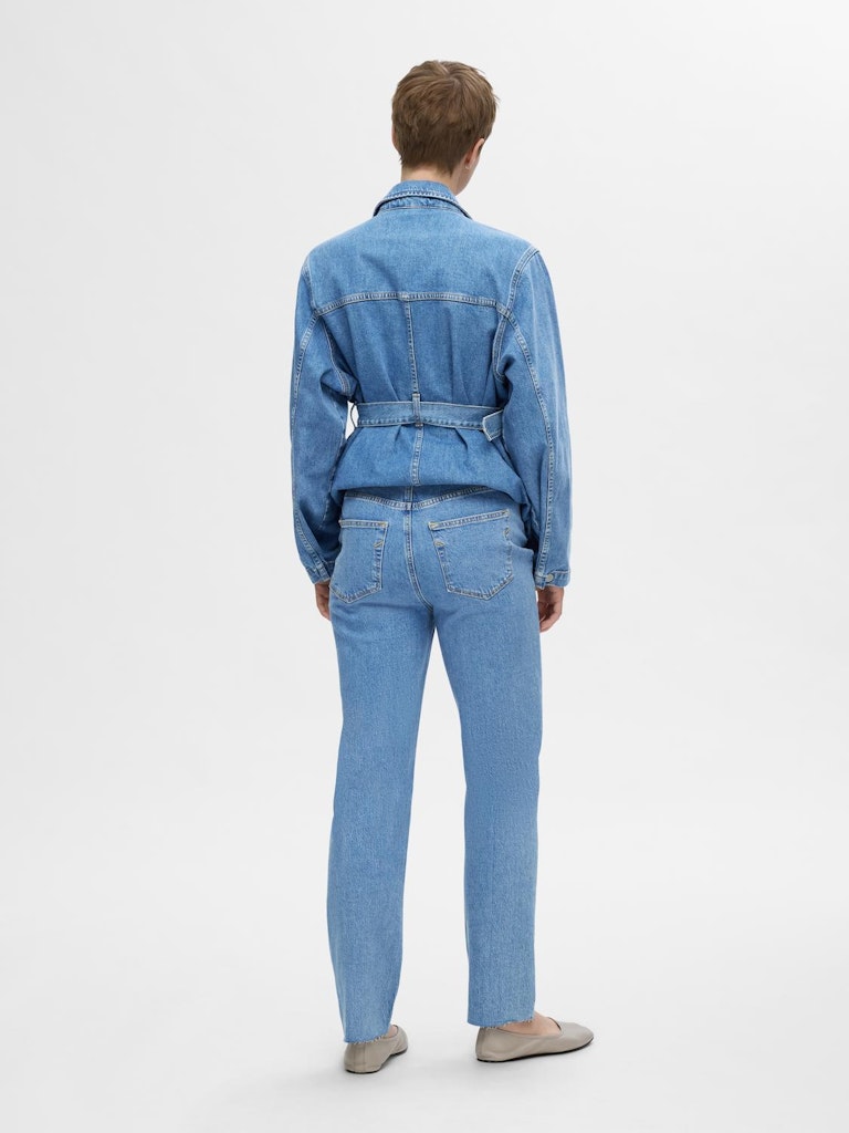 SLFELLIN High Waist Straight Leg Light Blue