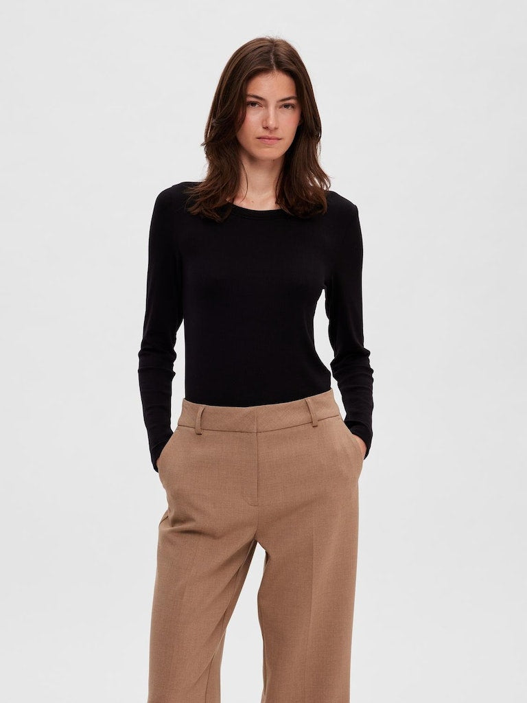 SLFDIANNA Neck Top Black