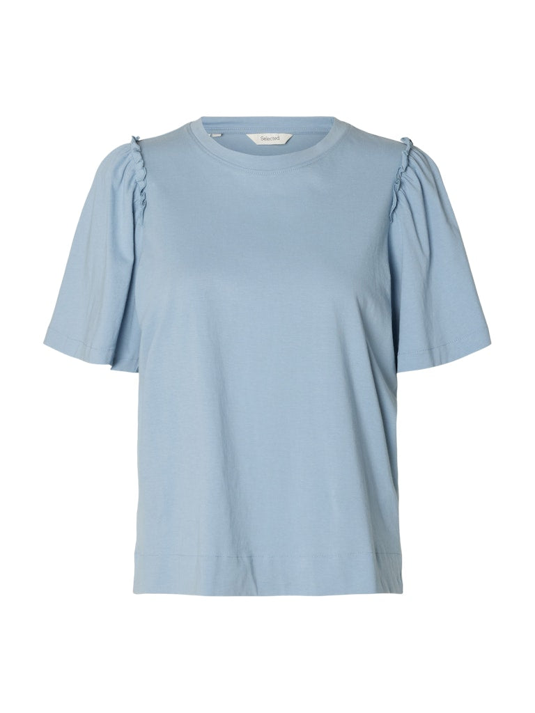 SLWPENELOPE Ruffle Tee Dusty Blue