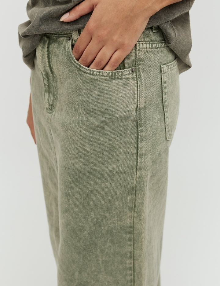 MBYMLOPA Long Skirt Green Wash