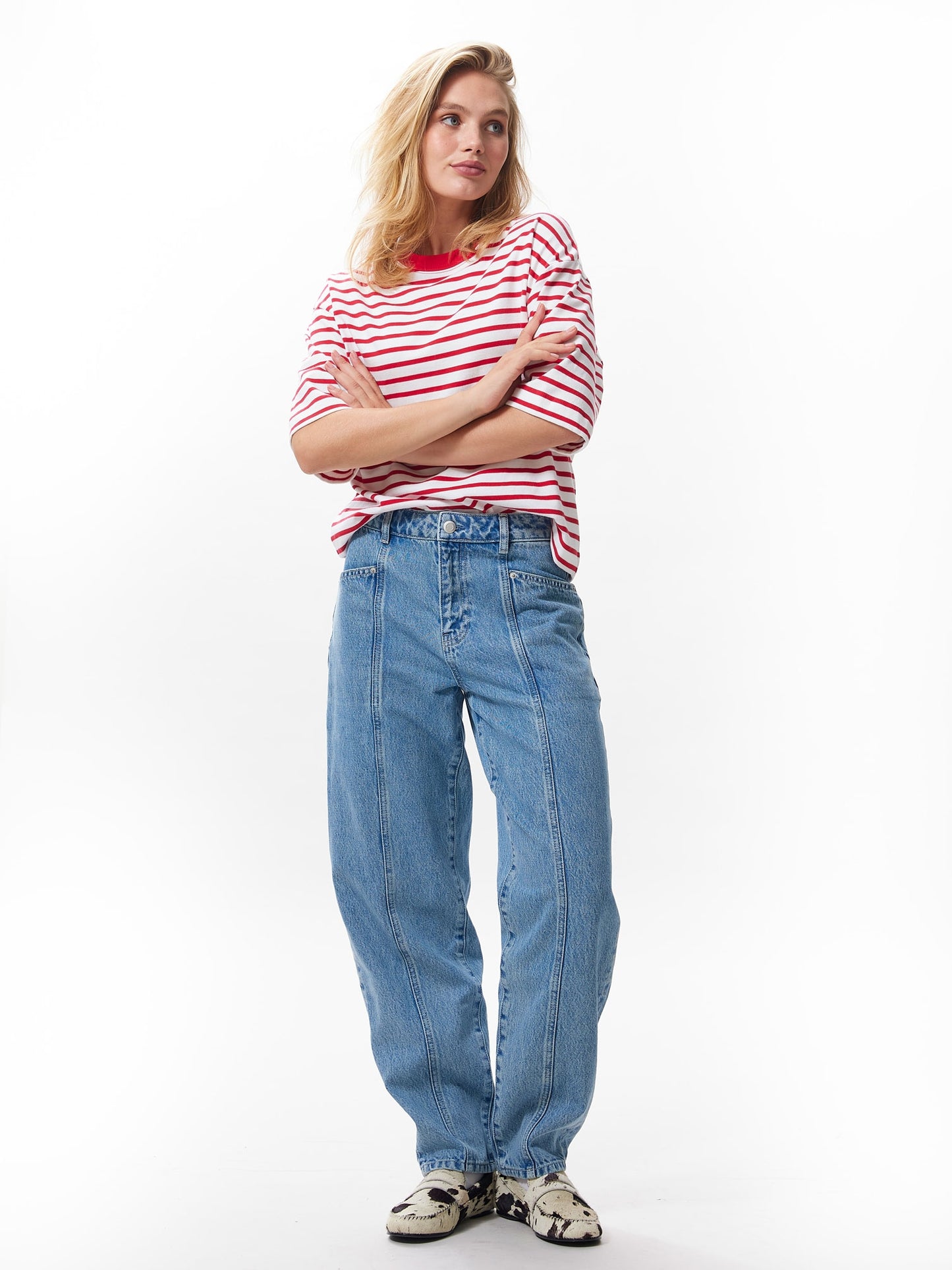 CWJBARREL Topstitch Jeans