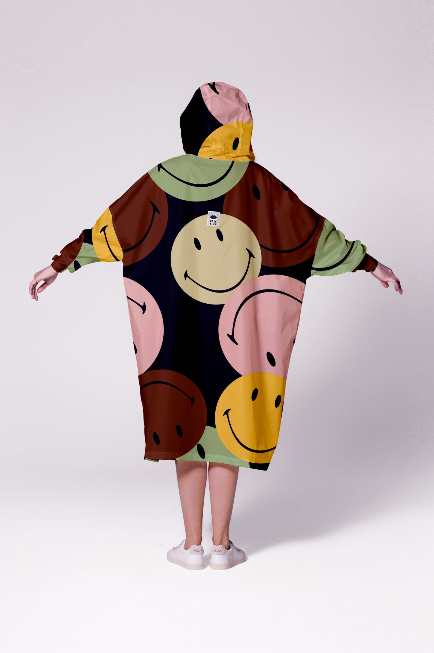 Rain Poncho - Retro Smiley
