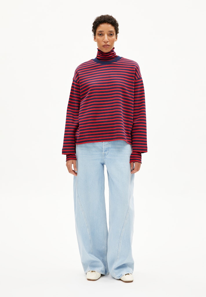AAFRANKAA Stripe Sweatshirt Navy/Apple