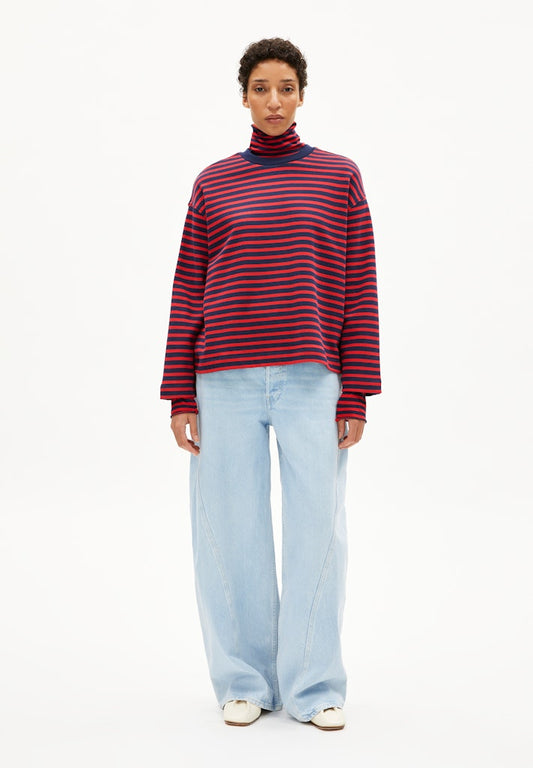AAFRANKAA Stripe Sweatshirt Navy/Apple