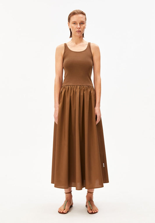 AAMATERIAL Mix Dress Dried Palm