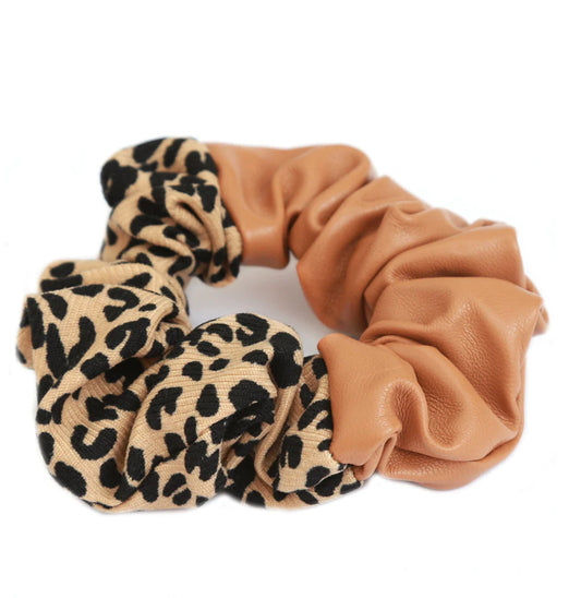 Scrunchie Leopard Leather