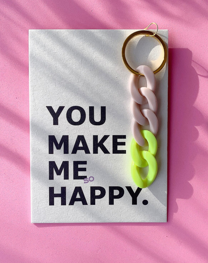 Schlüsselanhänger mit Karte / You make me so happy