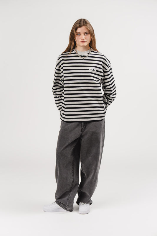 KKLBLLONGSLEEVED Cropped Stripes