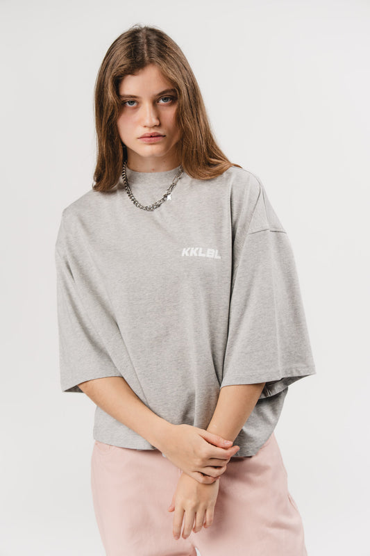 KKLBLSHIRT Cropped Grey Melange