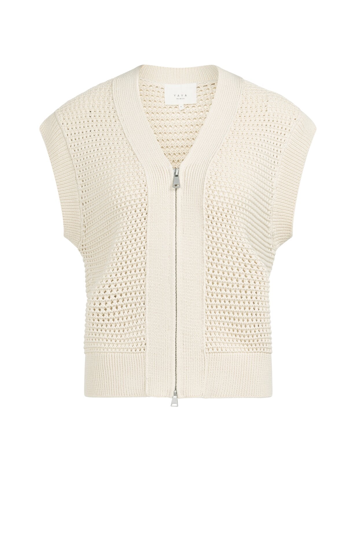 YAYASLEEVELESS Mesh Cardigan
