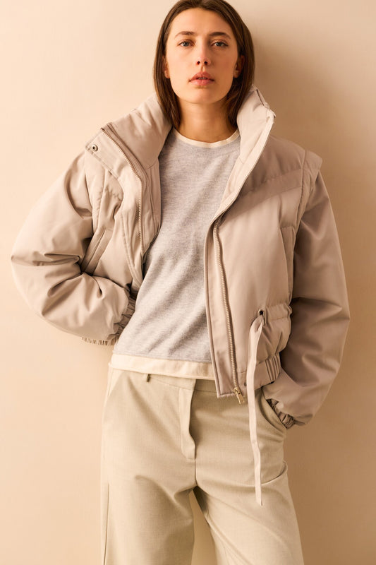 YAYACROPPED Nylon Jacket/Vest Cloud Grey