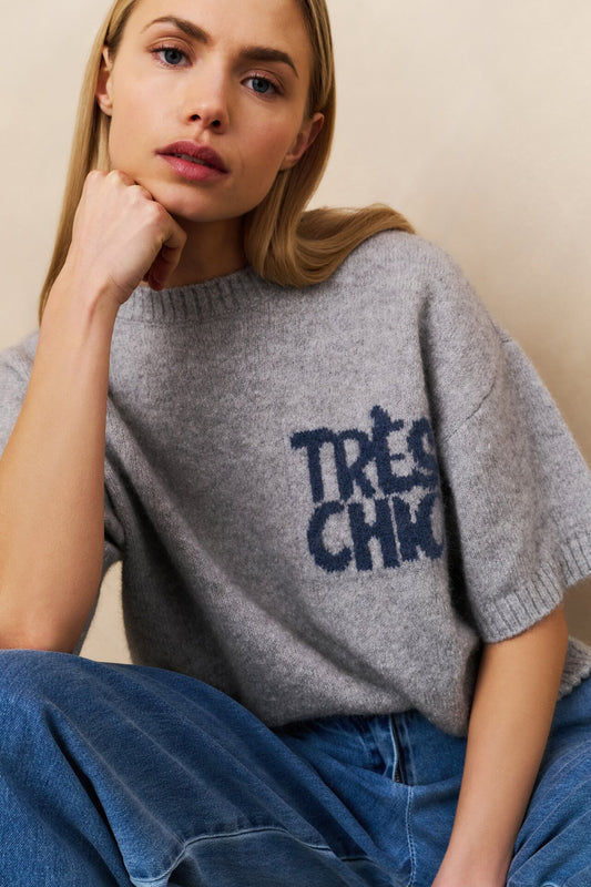 YAYATRESCHIC Short Sleeve Sweater