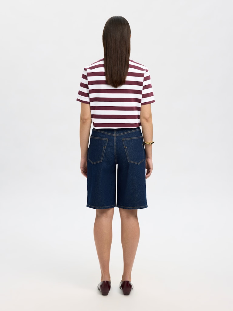 SLFESSENTIAL Stripped Boxy Tee Fig