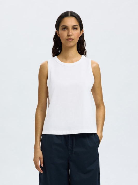 SLFESSENTIAL Boxy Tank Top White