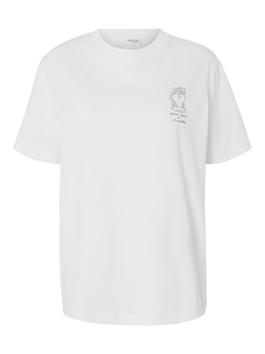 SLFRELAX Colwoman Printed Tee White