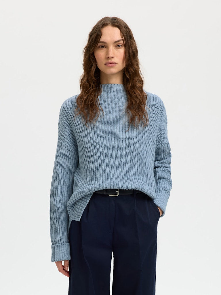 SLFSELMA Knit Pullover Dusty Blue