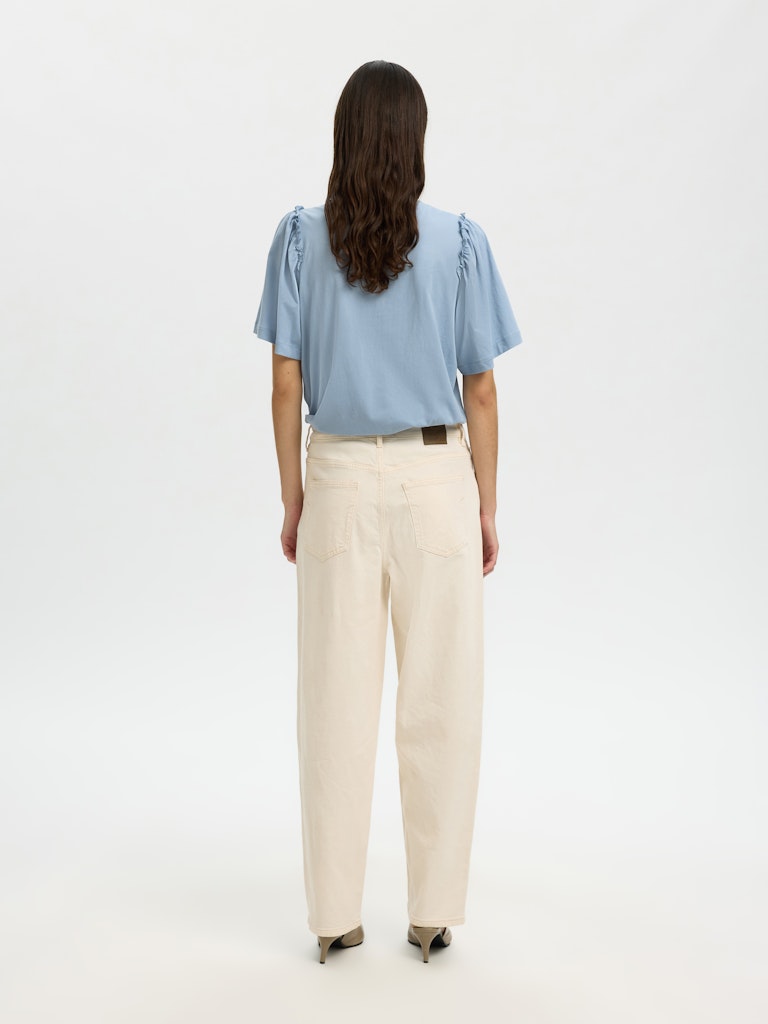 SLWPENELOPE Ruffle Tee Dusty Blue
