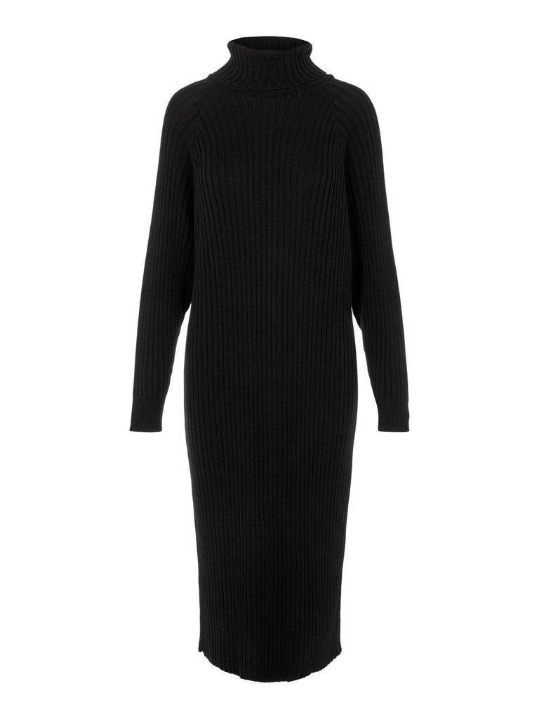 YASMAVI Knit Midi Rollneck Dress Black