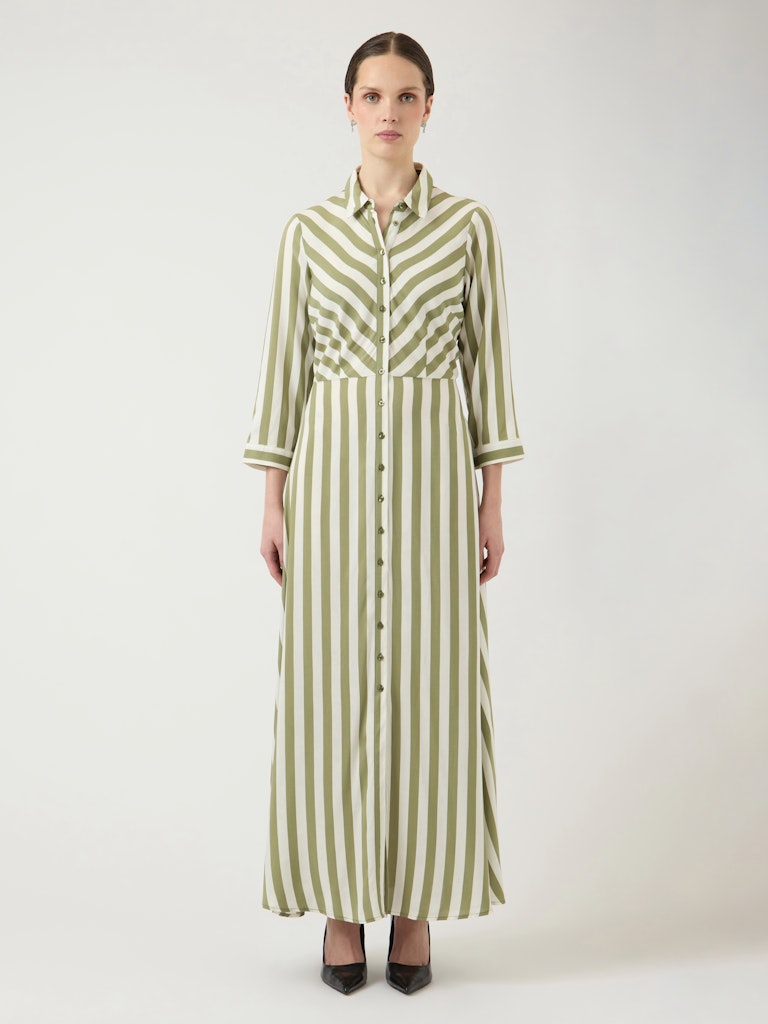 YASSAVANNA Dress Oil Green Stripe
