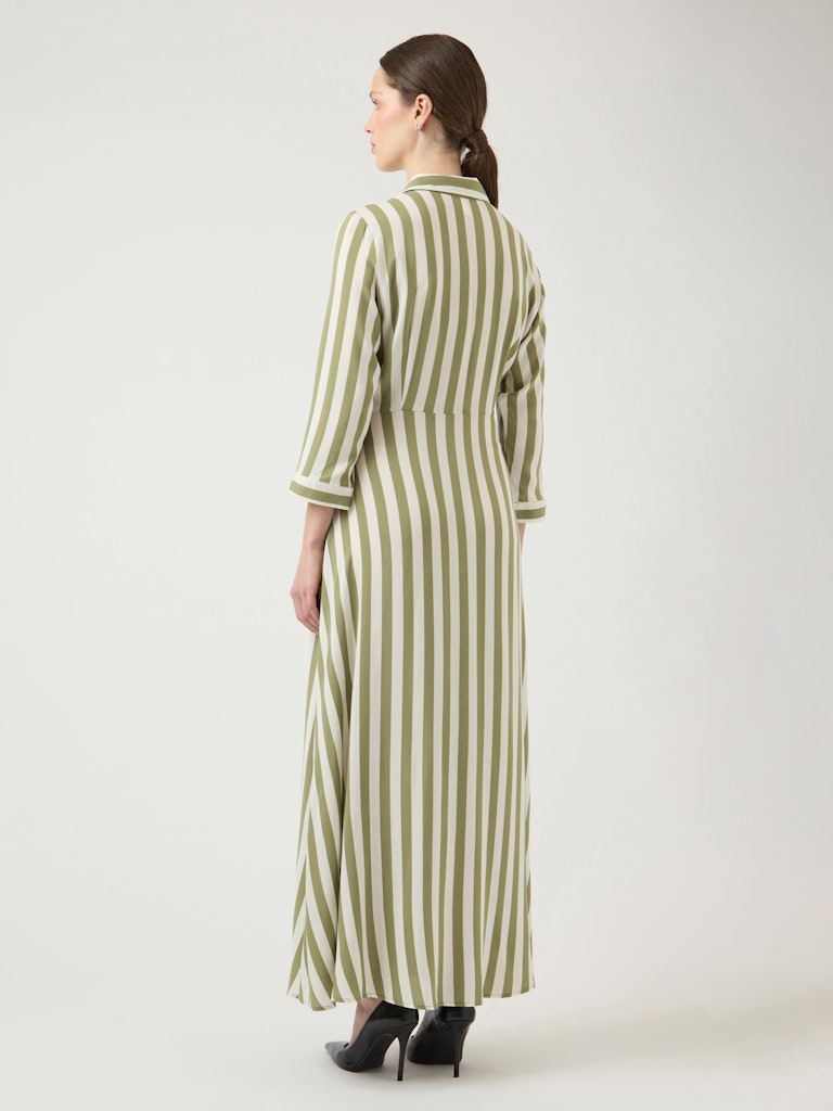 YASSAVANNA Dress Oil Green Stripe