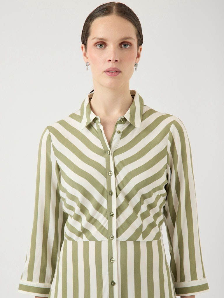 YASSAVANNA Dress Oil Green Stripe
