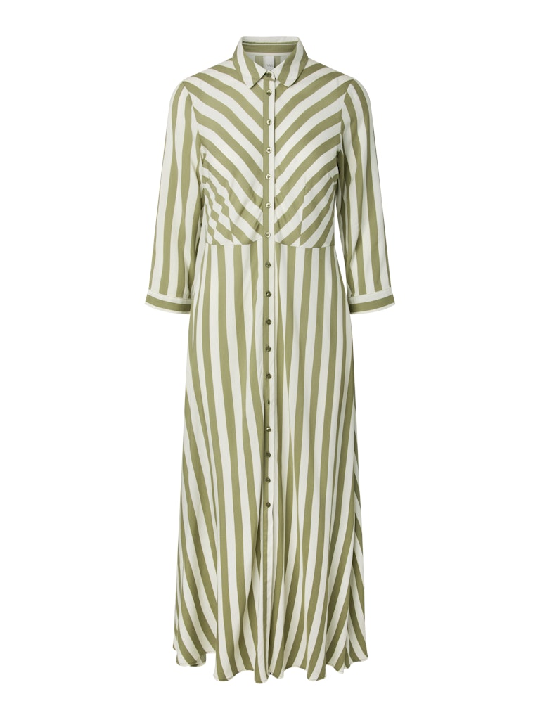 YASSAVANNA Dress Oil Green Stripe