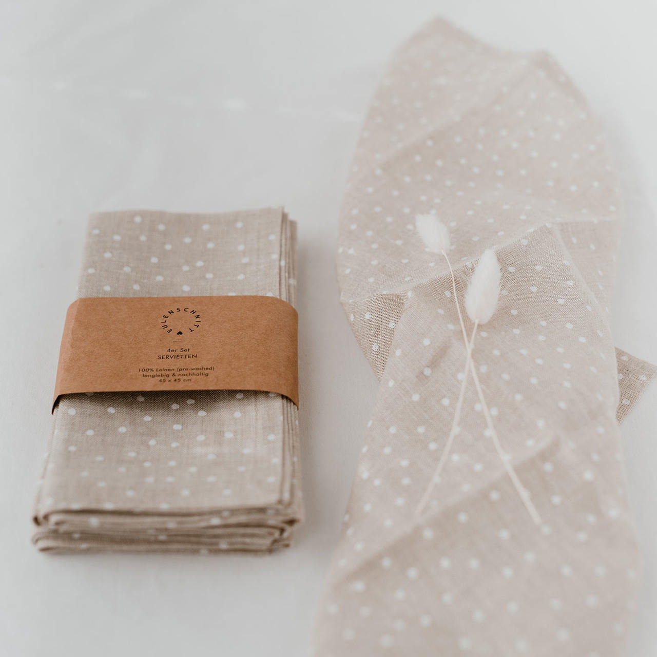 Leinenservietten Dots im 4er-Set